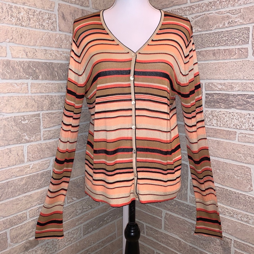 Belford Silk Blend Stripe Sweater Cardigan